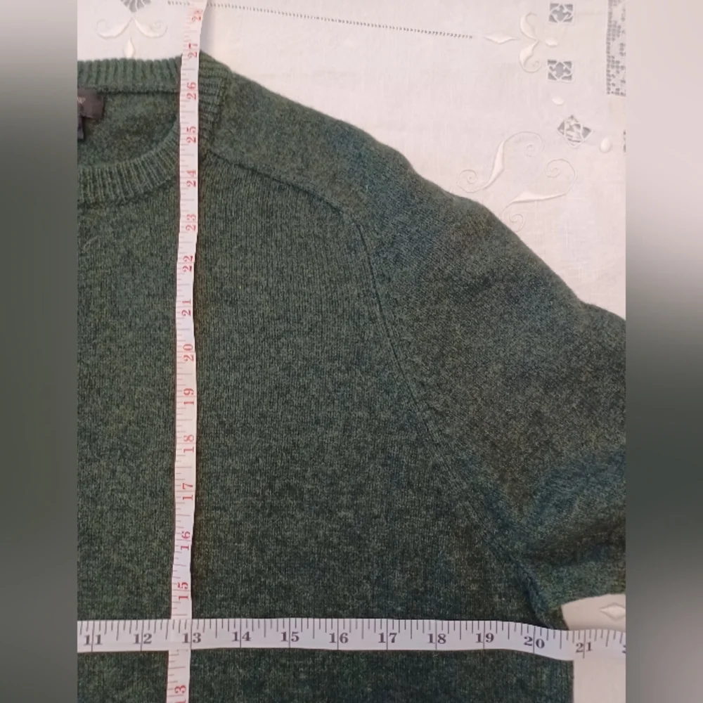 J. Crew Men's Grewneck Sweater- Forest Green- Size L
